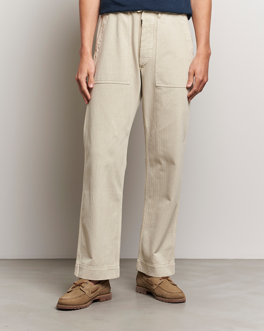 Hombres |  | RRL | Wilton Herringbone Surplus Pants Off White