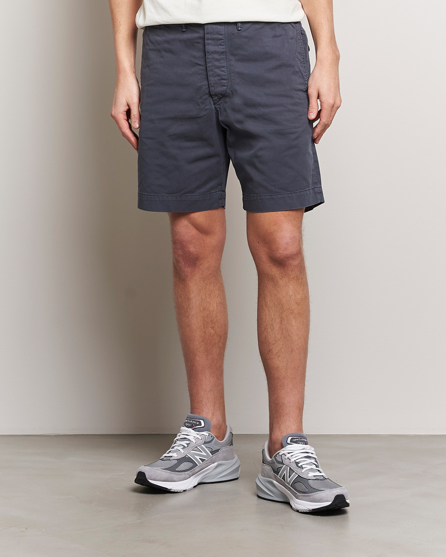 Hombres | American Heritage | RRL | Officers Flat Shorts Navy