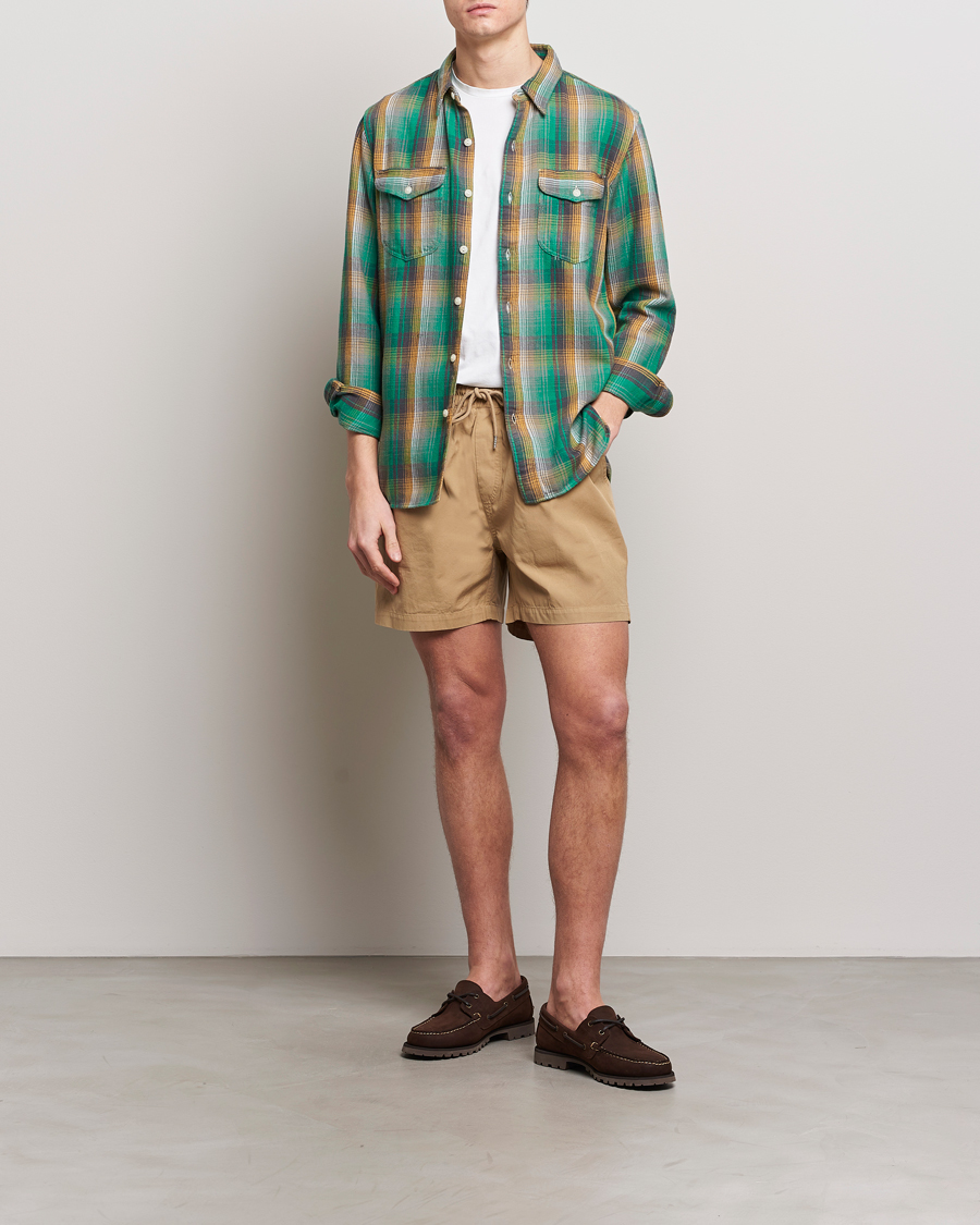 Hombres | Camisas | RRL | Preston Double Pocket Shirt Green/Yellow