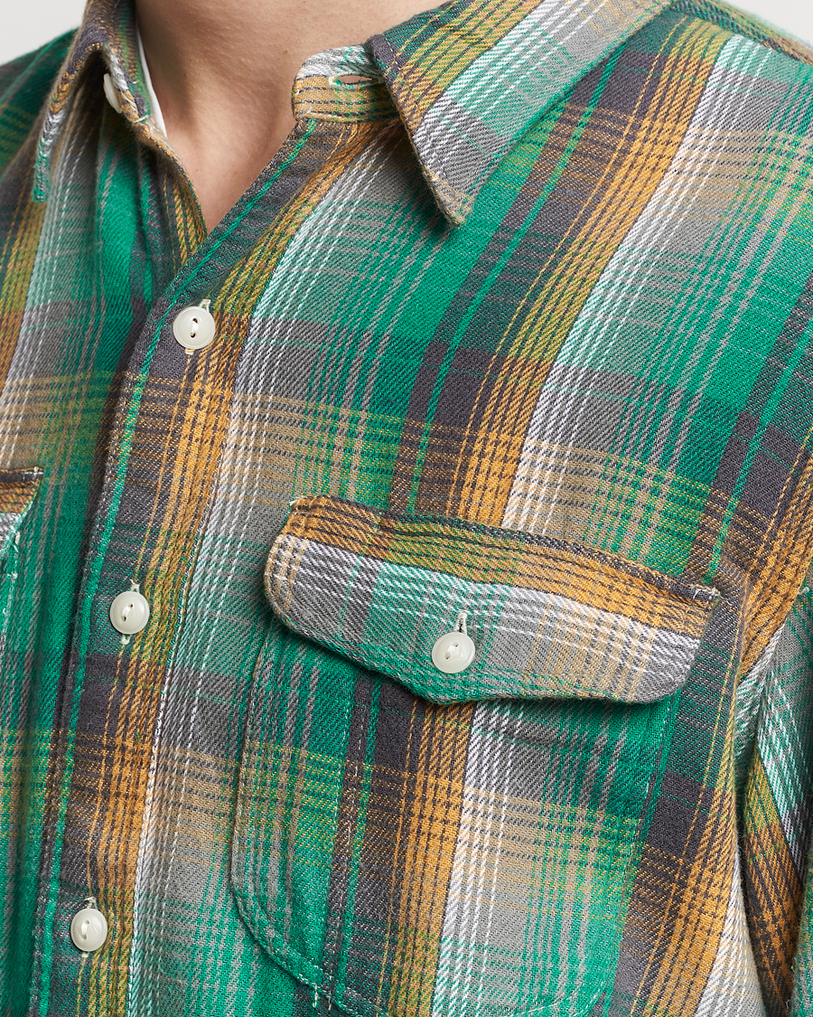 Hombres | Camisas | RRL | Preston Double Pocket Shirt Green/Yellow