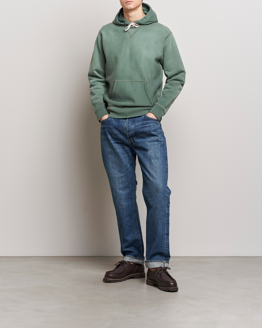 Hombres | Jerséis y prendas de punto | RRL | Hooded Sweatshirt Collegiate Green