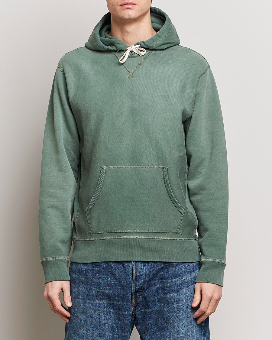 Hombres |  | RRL | Hooded Sweatshirt Collegiate Green