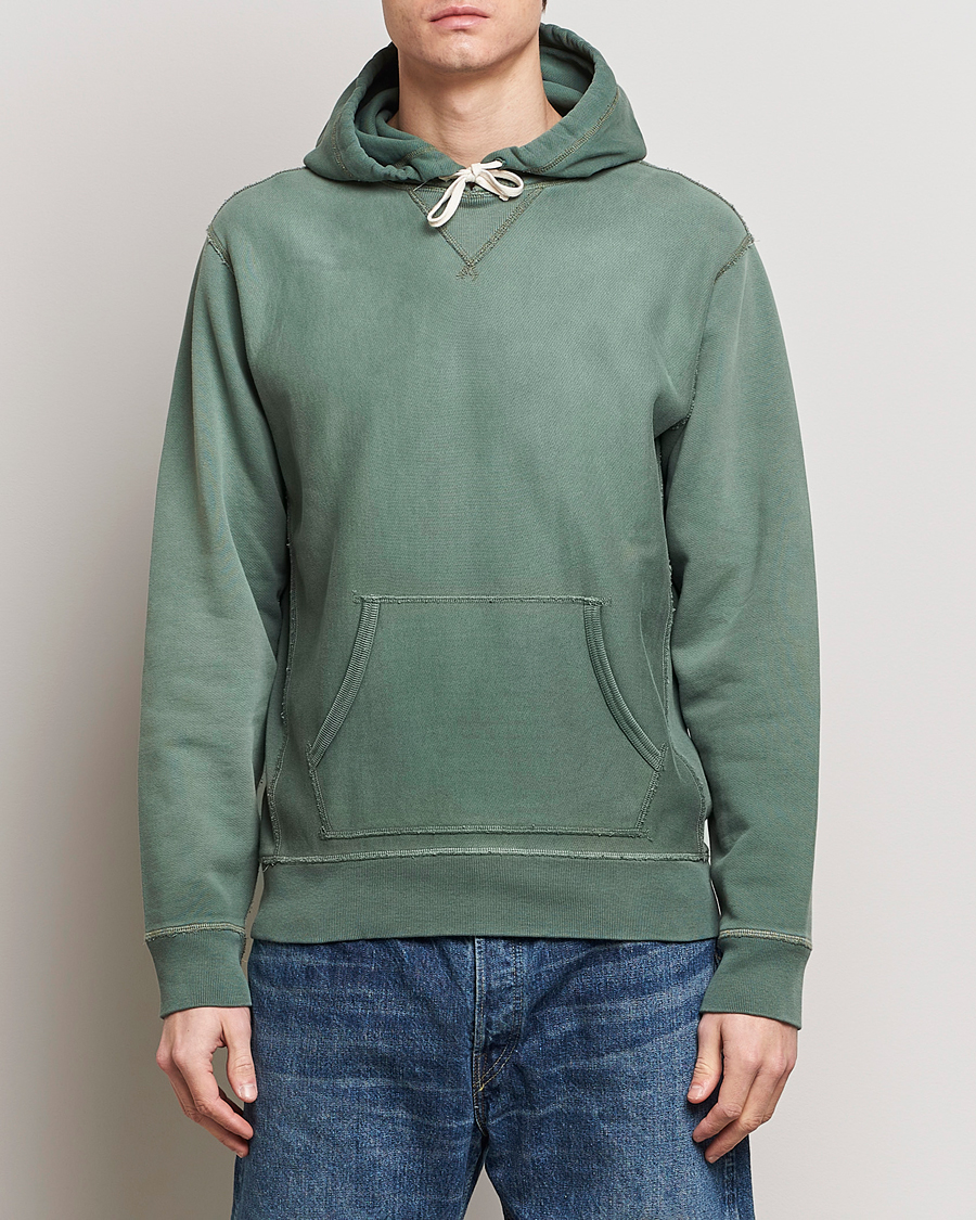 Hombres | Jerséis y prendas de punto | RRL | Hooded Sweatshirt Collegiate Green