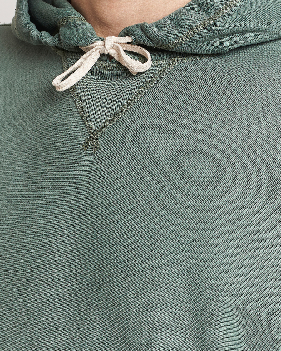 Hombres | Jerséis y prendas de punto | RRL | Hooded Sweatshirt Collegiate Green