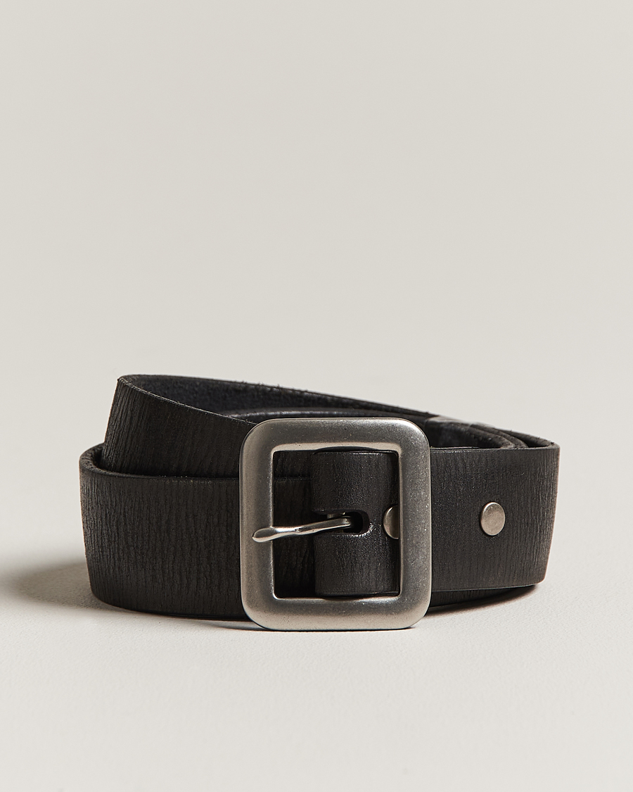 Hombres | RRL Tumbled Leather Belt Vintage Black | RRL | Tumbled Leather Belt Vintage Black