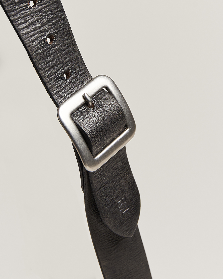 Hombres | RRL Tumbled Leather Belt Vintage Black | RRL | Tumbled Leather Belt Vintage Black