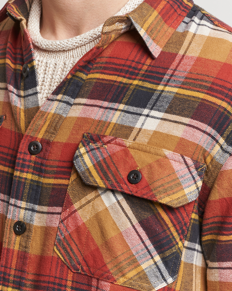 Hombres | Camisas | Pendleton | Burnside Flannel Shirt Tan/Red Plaid