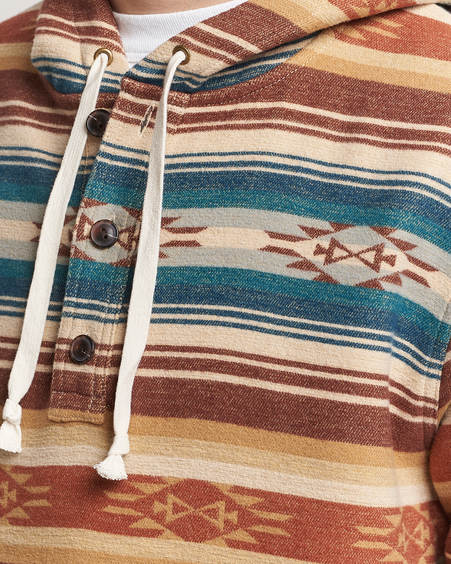 Hombres | Jerséis y prendas de punto | Pendleton | Driftwood Hoody Azure/Brown Stripe