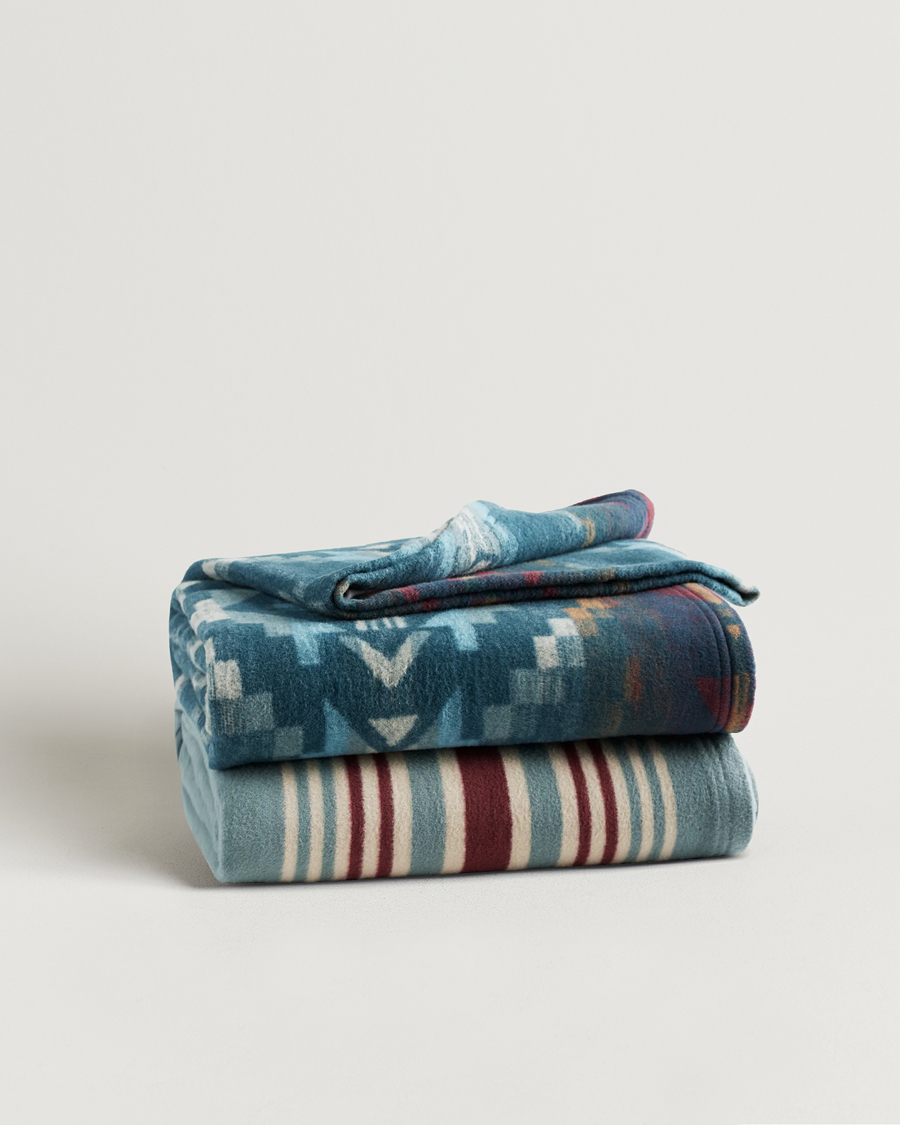 Hombres | Pendleton Blanket Set 2-Pack Carico/Marine Stripe | Pendleton | Blanket Set 2-Pack Carico/Marine Stripe