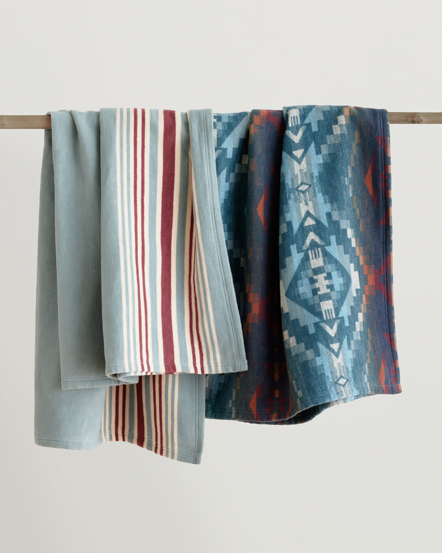 Hombres | Pendleton Blanket Set 2-Pack Carico/Marine Stripe | Pendleton | Blanket Set 2-Pack Carico/Marine Stripe