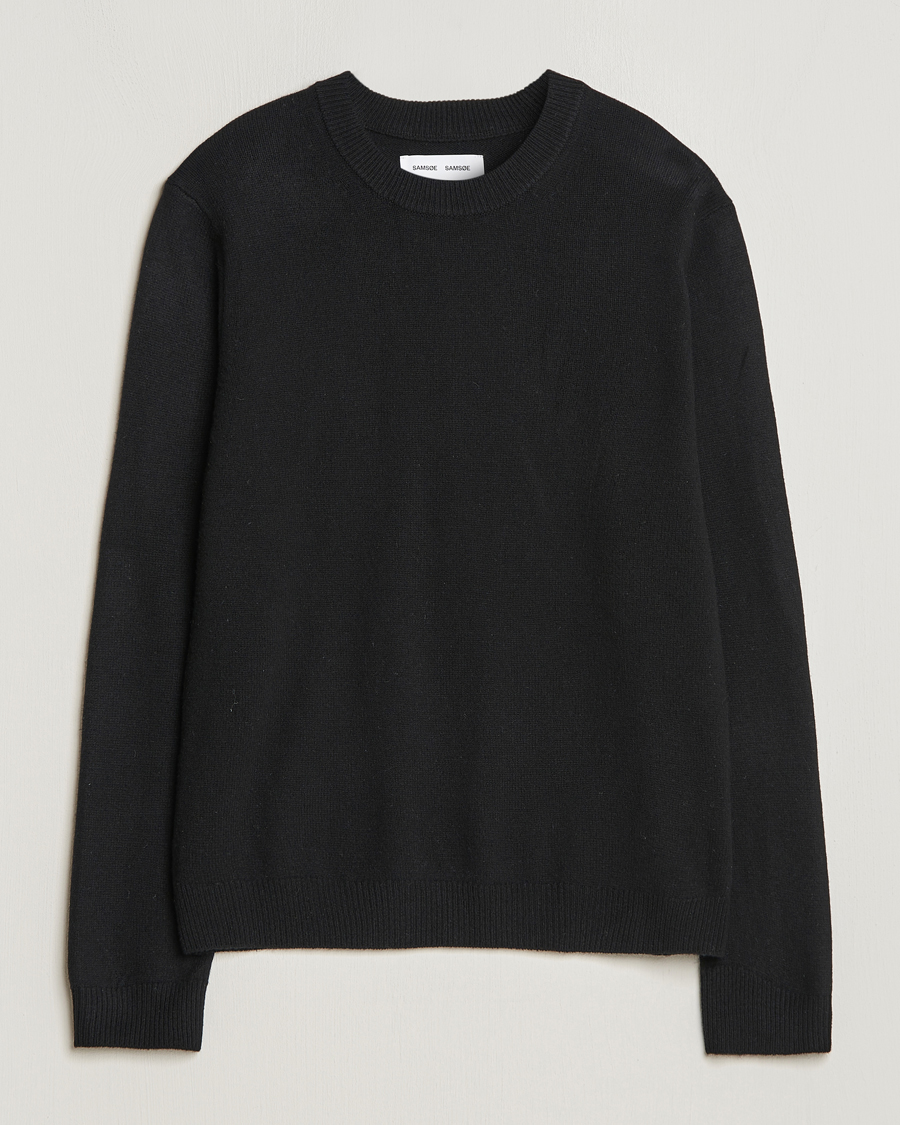 Hombres | Jerséis y prendas de punto | Samsøe Samsøe | Isak Crew Neck Black