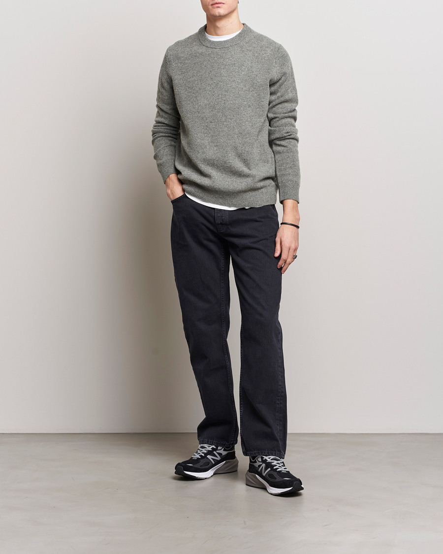 Hombres | Jerséis y prendas de punto | Samsøe Samsøe | Isak Crew Neck Dark Grey