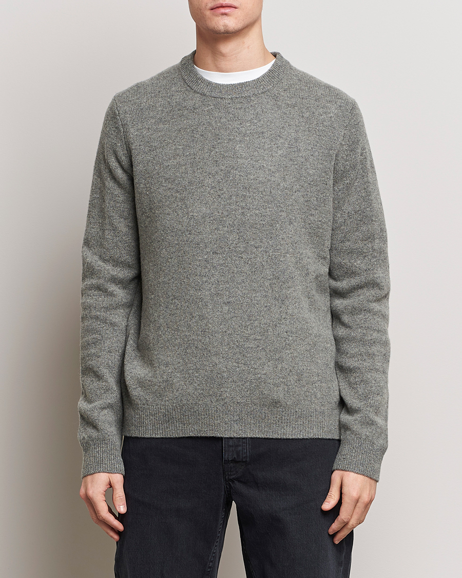 Hombres | Jerséis y prendas de punto | Samsøe Samsøe | Isak Crew Neck Dark Grey