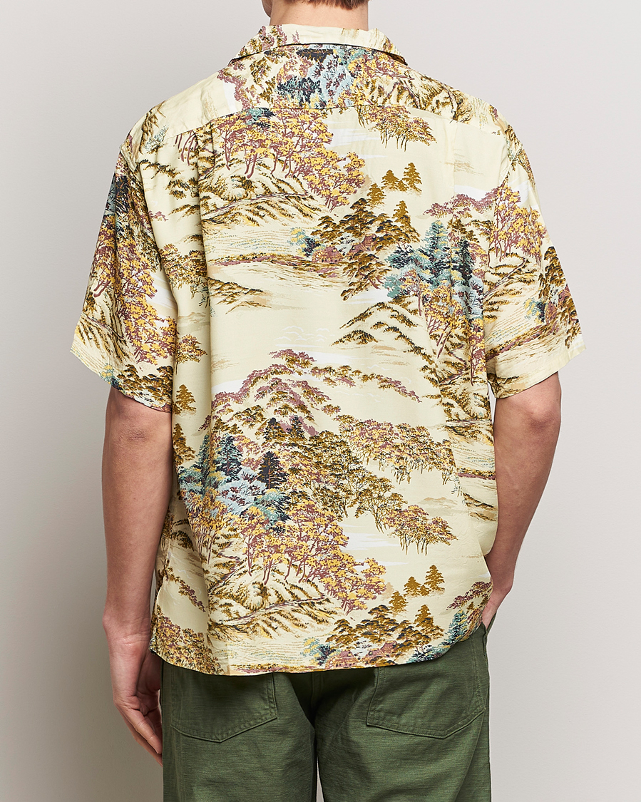 Hombres | Camisas | orSlow | Printed Rayon Camp Shirt Yellow
