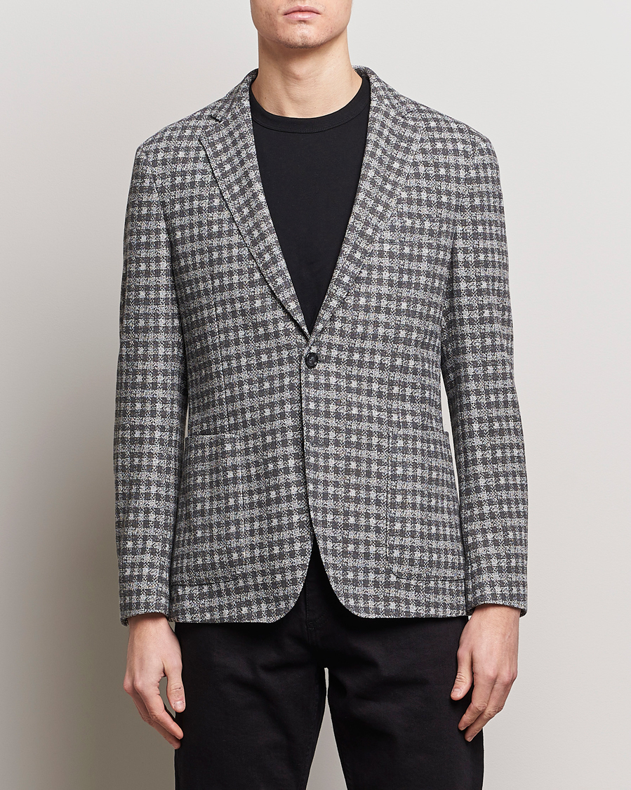 Hombres | Business & Beyond | BOSS BLACK | Hanry Checked Jersey Blazer Silver