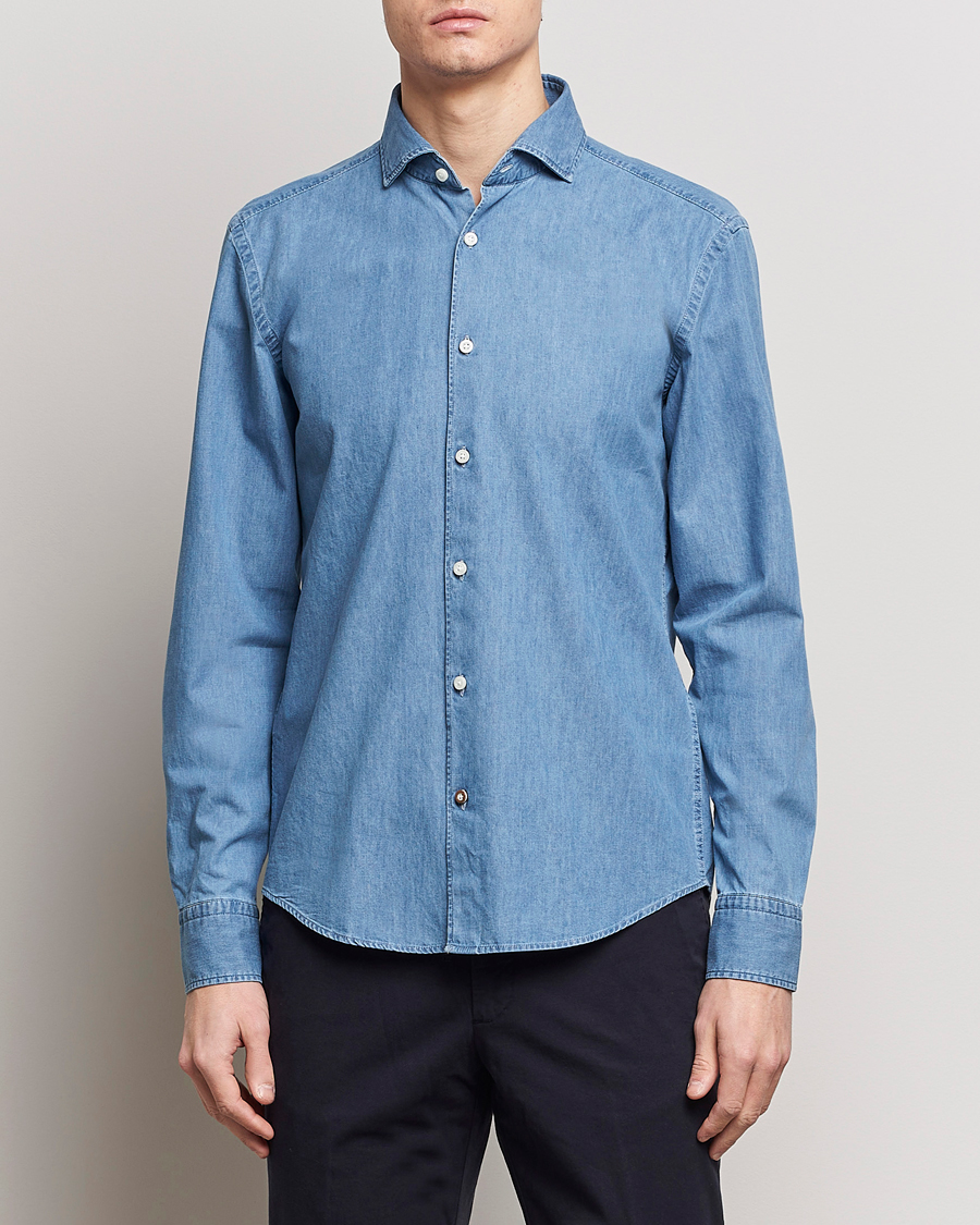 Hombres |  | BOSS BLACK | Hal Cotton Shirt Medium Blue