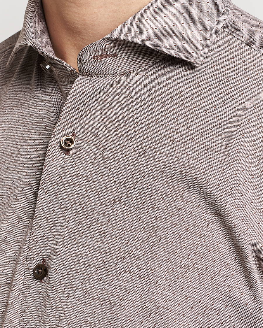 Hombres | Camisas | BOSS BLACK | Hal Cotton Jersey Shirt Open Brown