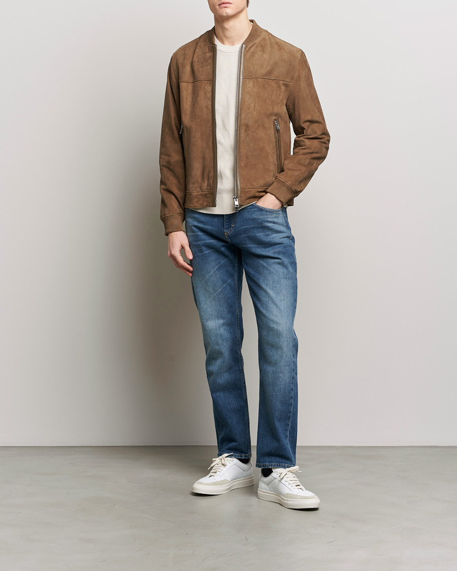 Hombres | Abrigos y chaquetas | BOSS BLACK | Malbano Leather Jacket Open Brown