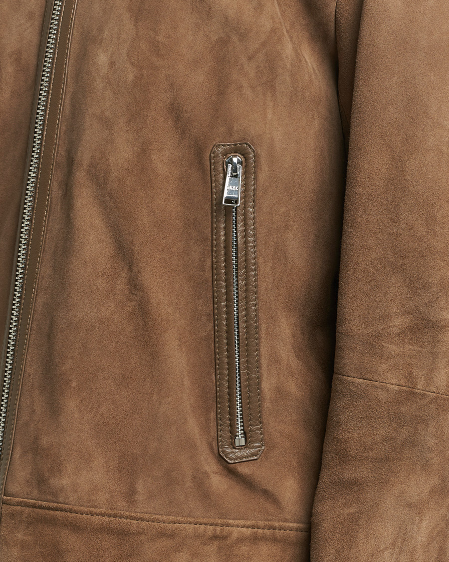 Hombres | Abrigos y chaquetas | BOSS BLACK | Malbano Leather Jacket Open Brown