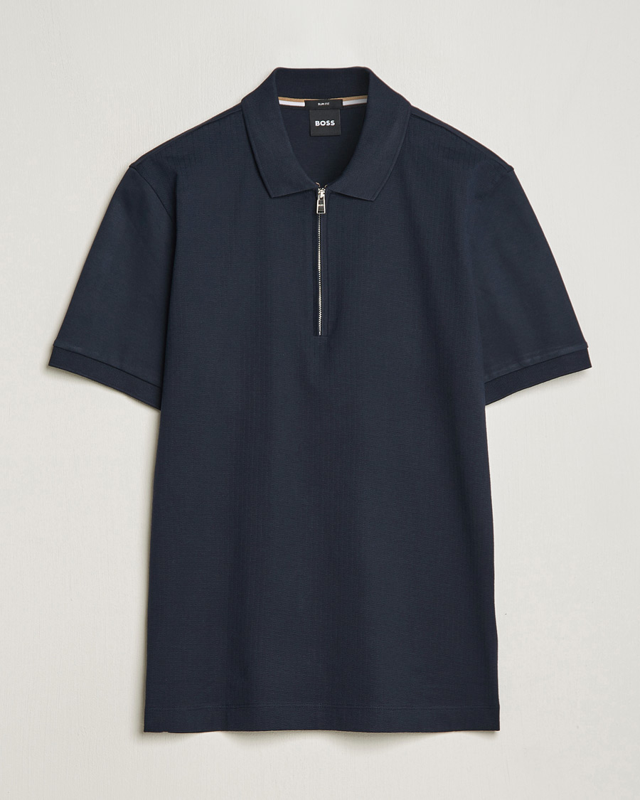 Hombres | Polos | BOSS BLACK | Polston Half-Zip Piké Dark Blue