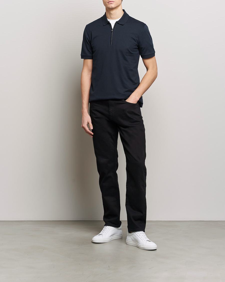 Hombres | Polos | BOSS BLACK | Polston Half-Zip Piké Dark Blue