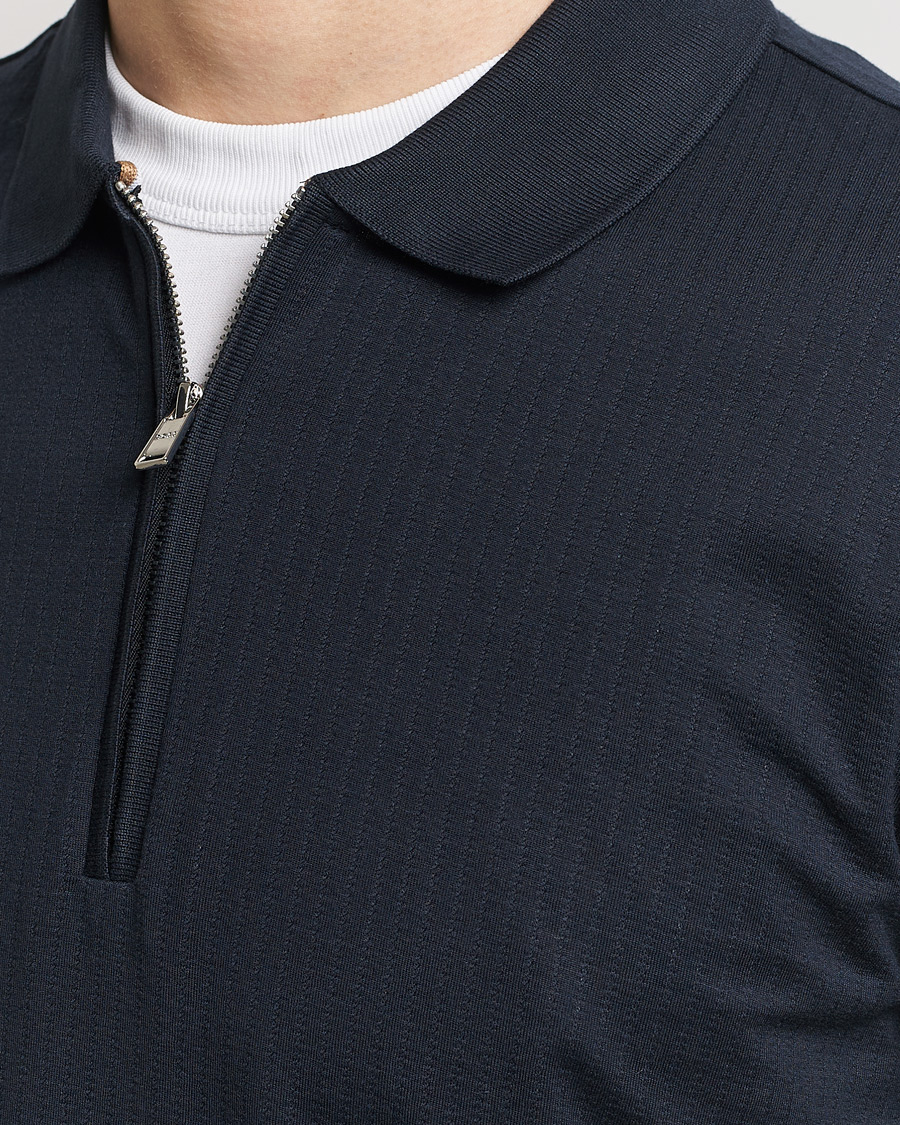 Hombres | Polos | BOSS BLACK | Polston Half-Zip Piké Dark Blue