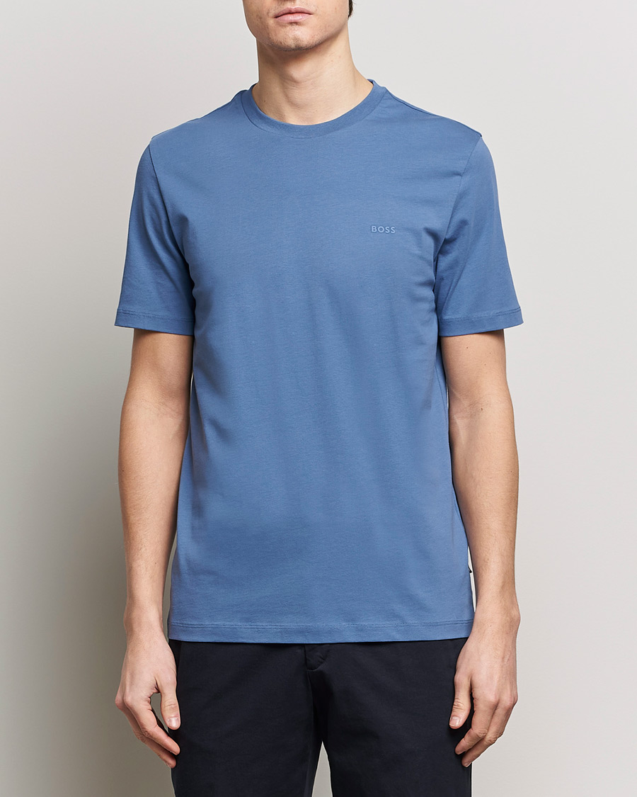 Hombres | Camisetas | BOSS BLACK | Thompson Crew Neck T-Shirt Open Blue