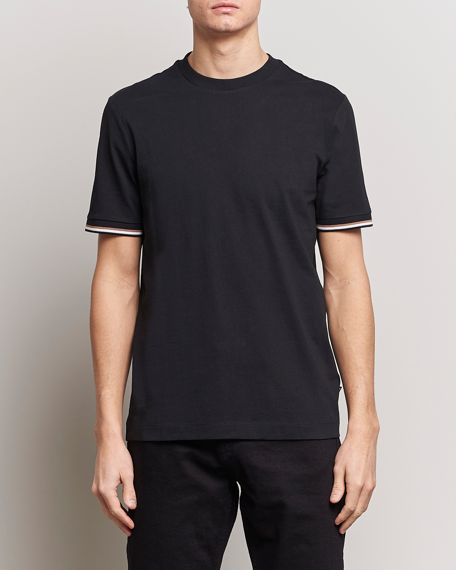 Hombres | Camisetas | BOSS BLACK | Thompson Tipped Crew Neck T-Shirt Black