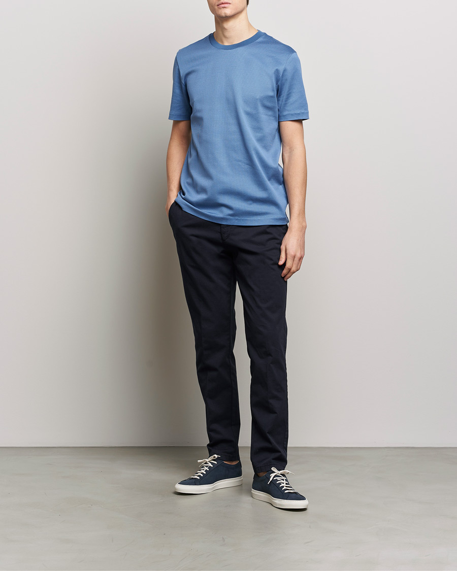 Hombres | Camisetas | BOSS BLACK | Tiburt Crew Neck T-Shirt Open Blue
