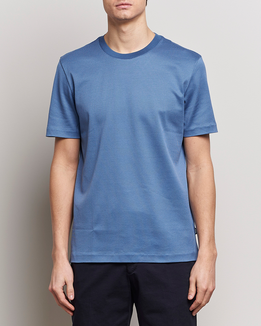 Hombres | Camisetas | BOSS BLACK | Tiburt Crew Neck T-Shirt Open Blue