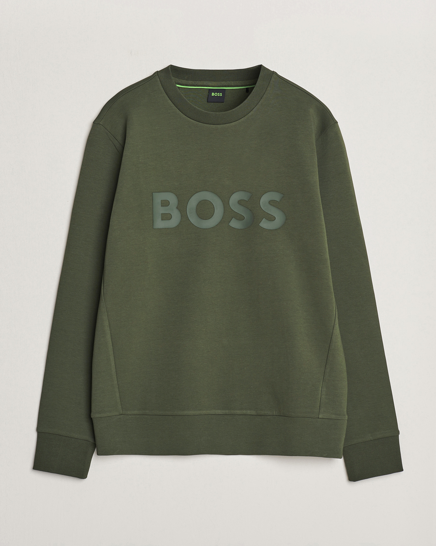 Hombres | Jerséis y prendas de punto | BOSS GREEN | Salbo Logo Sweatshirt Open Green