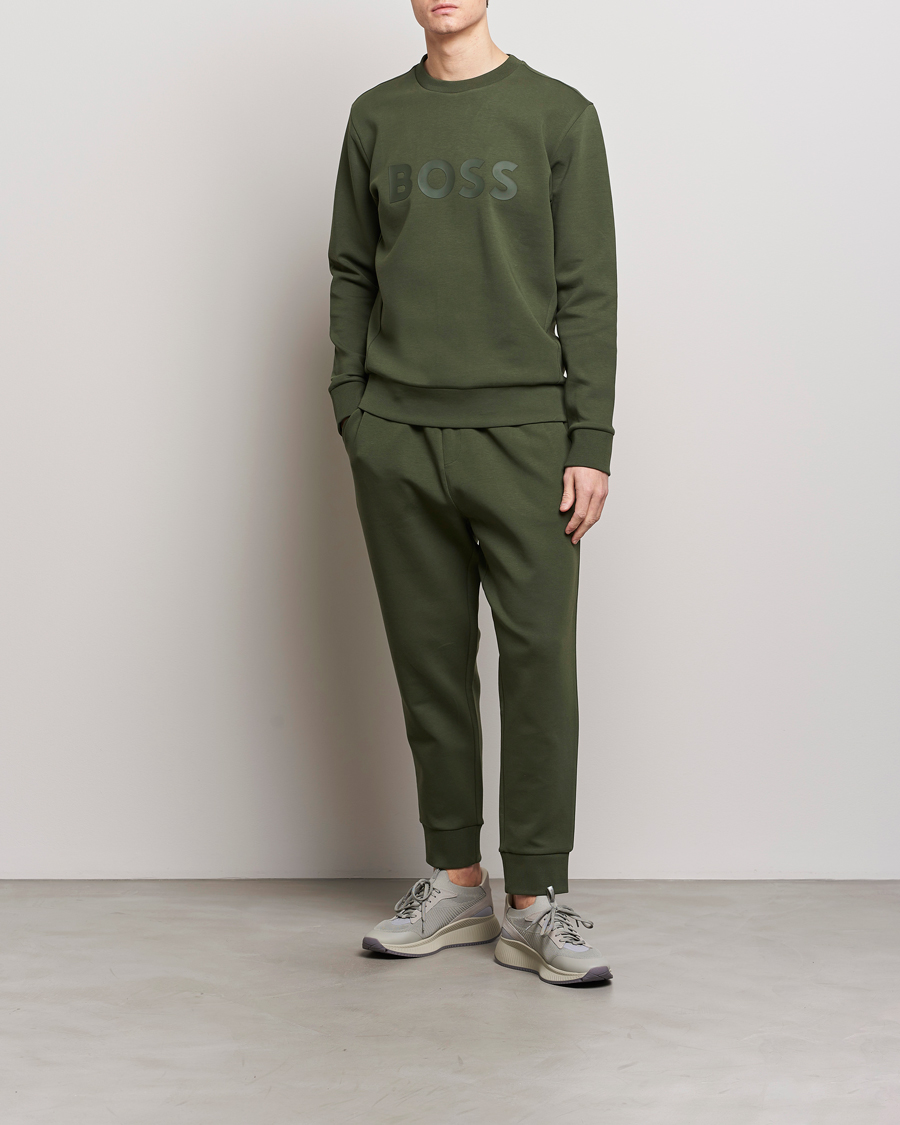 Hombres | Jerséis y prendas de punto | BOSS GREEN | Salbo Logo Sweatshirt Open Green