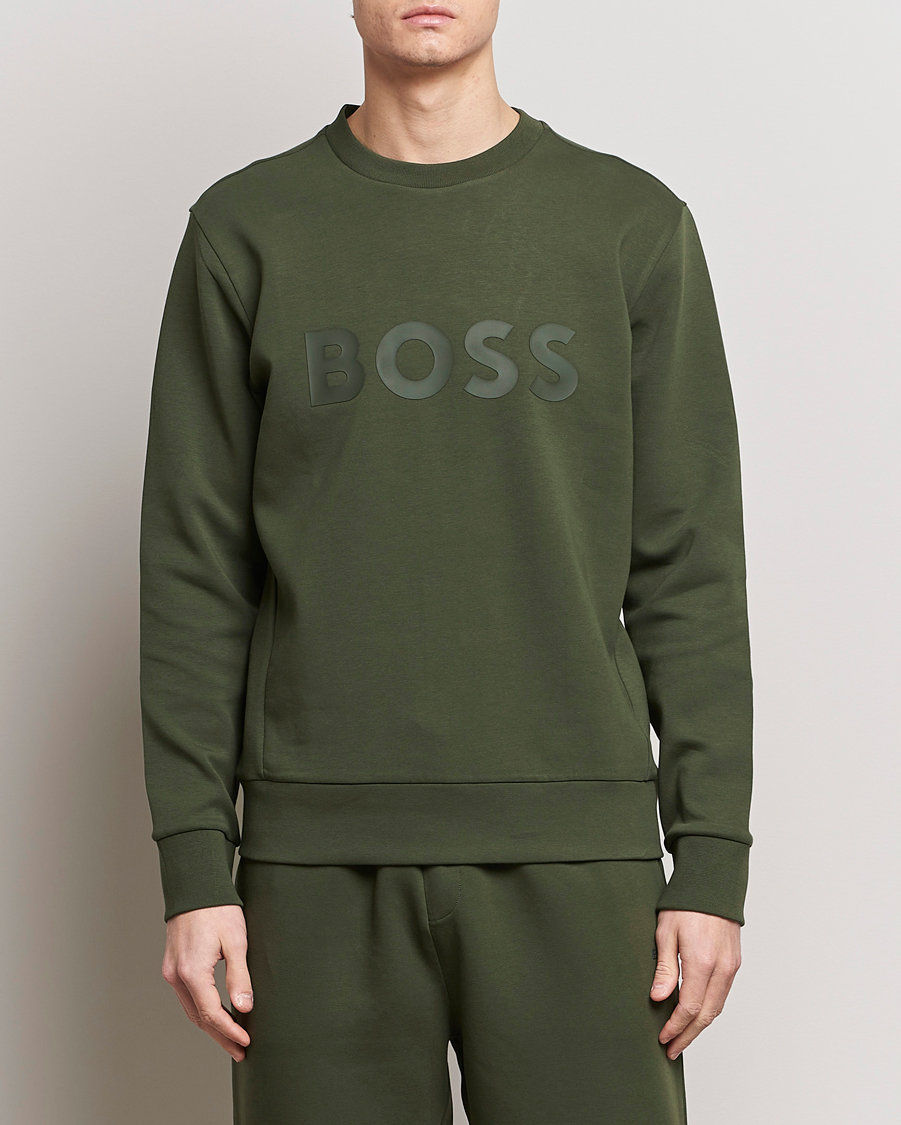 Hombres | Jerséis y prendas de punto | BOSS GREEN | Salbo Logo Sweatshirt Open Green