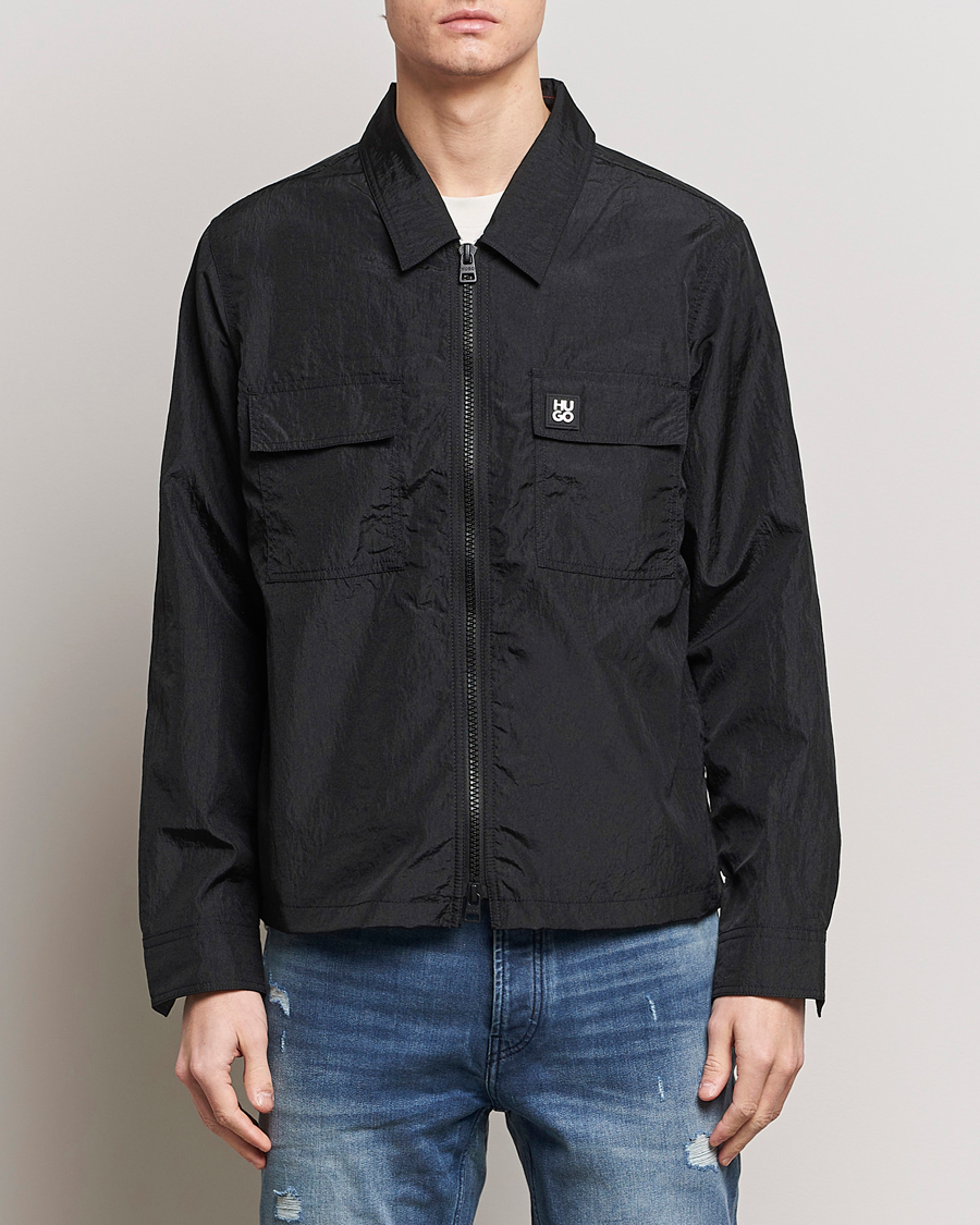 Hombres | Camisas | HUGO | Emalo Full-Zip Overshirt Black