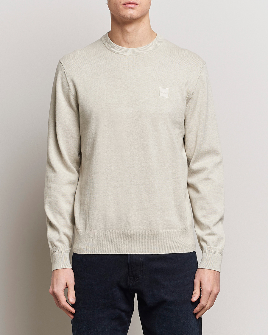 Hombres | Jerséis y prendas de punto | BOSS ORANGE | Kanovano Knitted Sweater Light Beige