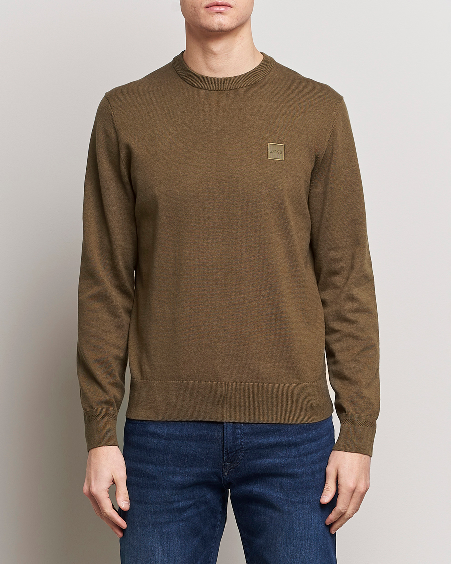 Hombres | Jerséis y prendas de punto | BOSS ORANGE | Kanovano Knitted Sweater Open Green