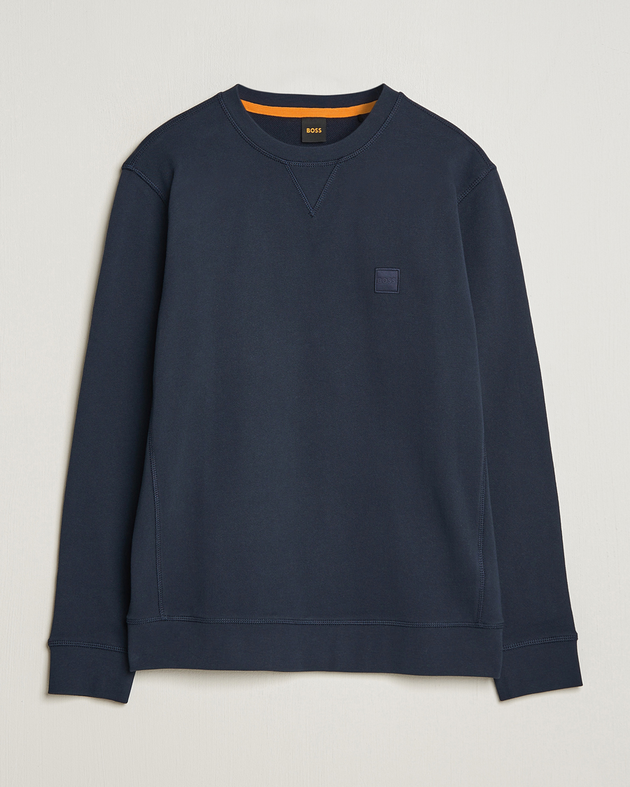 Hombres | Jerséis y prendas de punto | BOSS ORANGE | Westart Logo Sweatshirt Dark Blue
