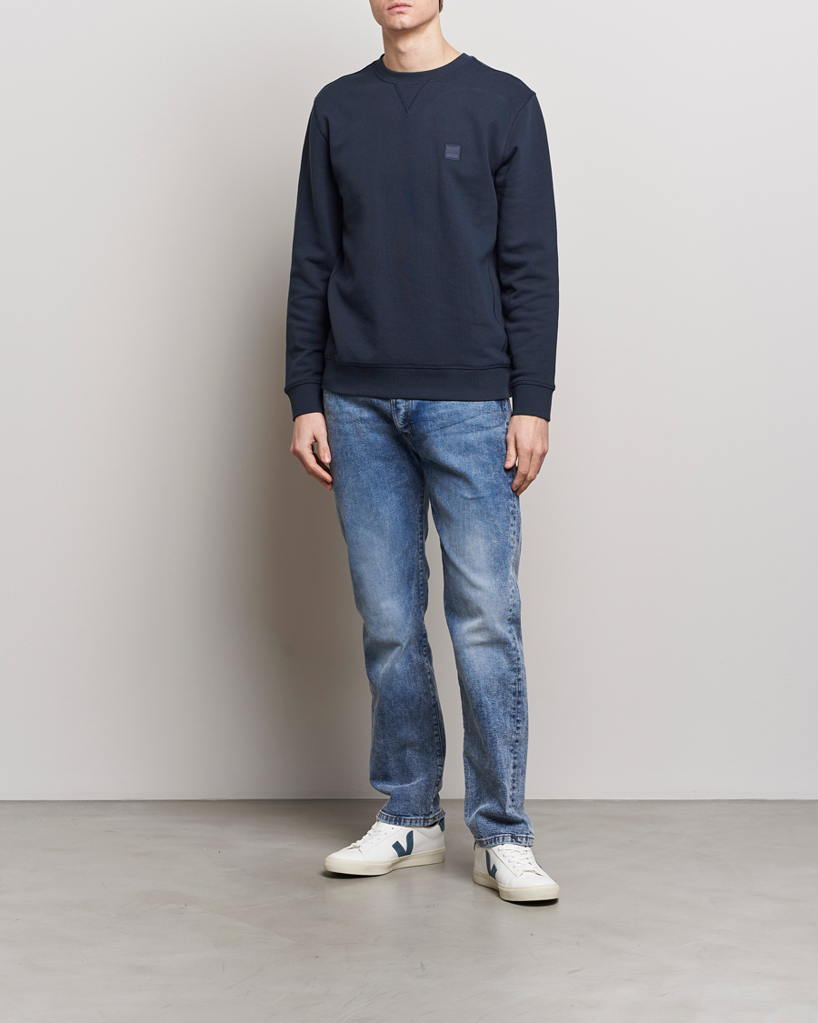 Hombres | Jerséis y prendas de punto | BOSS ORANGE | Westart Logo Sweatshirt Dark Blue