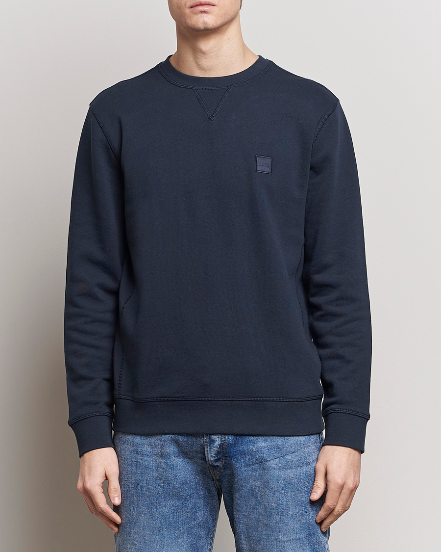 Hombres | Jerséis y prendas de punto | BOSS ORANGE | Westart Logo Sweatshirt Dark Blue