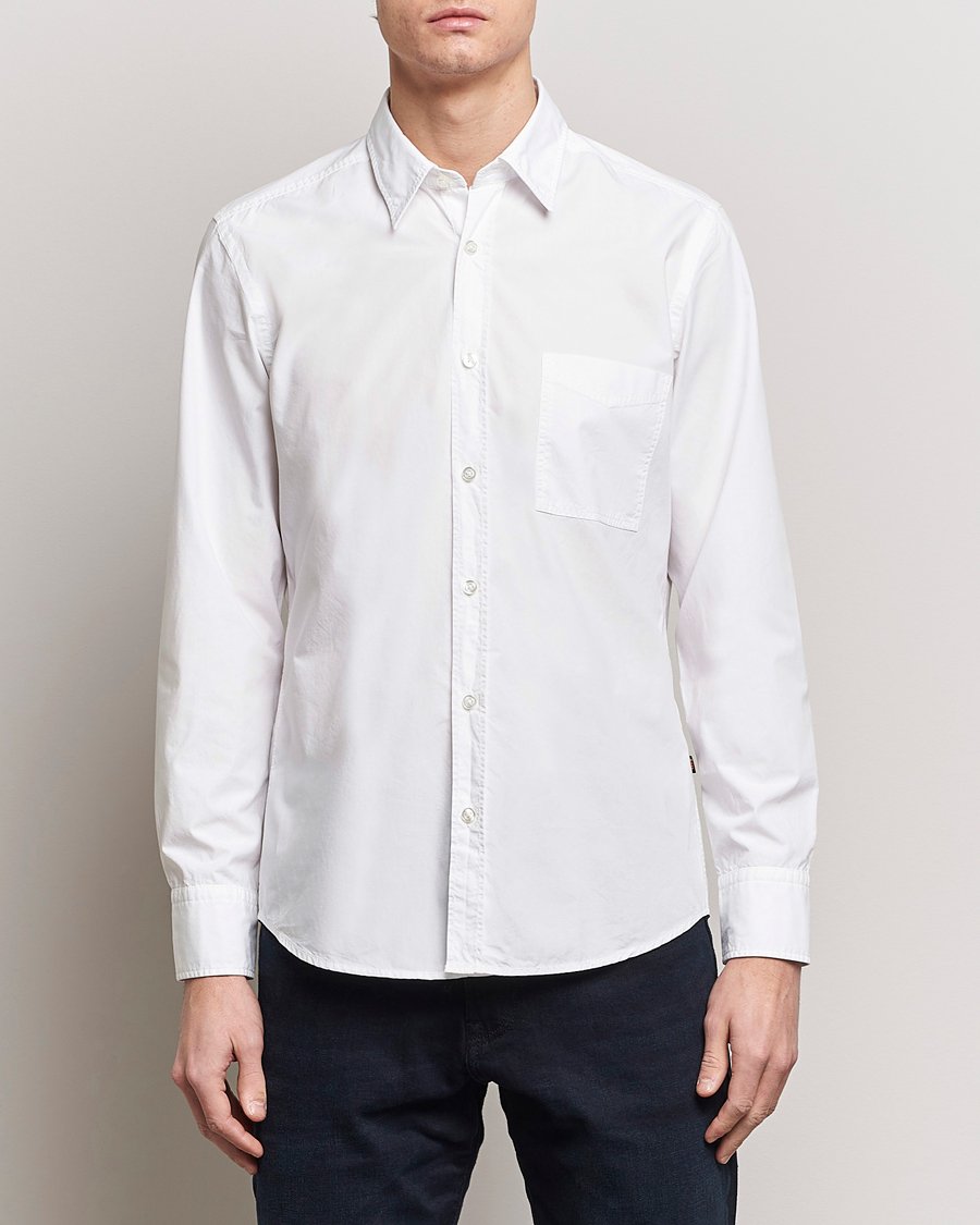 Hombres | Camisas casuales | BOSS ORANGE | Relegant Cotton Pocket Shirt White