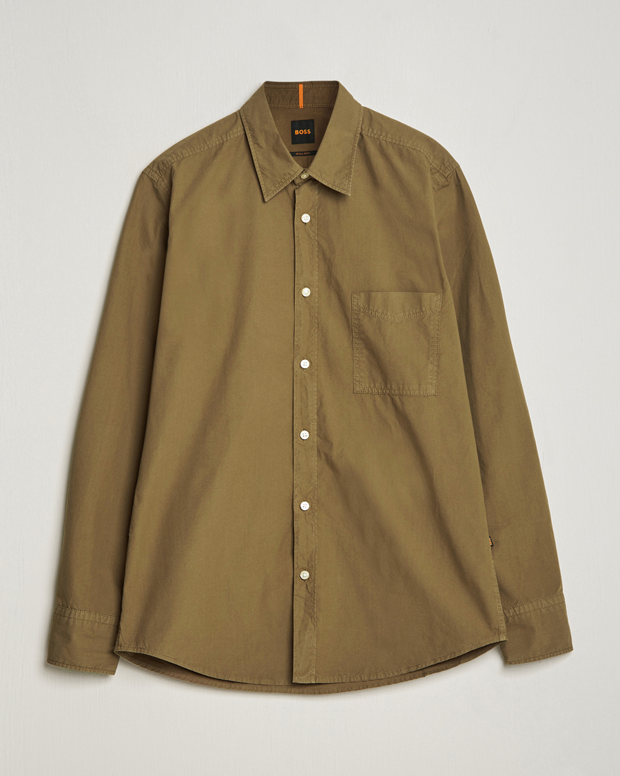 Hombres | Camisas | BOSS ORANGE | Relegant Cotton Pocket Shirt Open Green