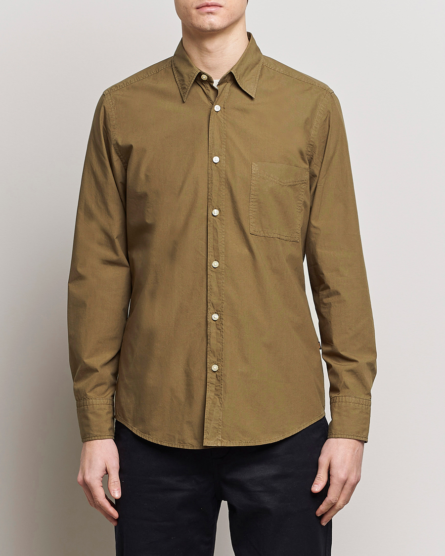 Hombres | Camisas casuales | BOSS ORANGE | Relegant Cotton Pocket Shirt Open Green