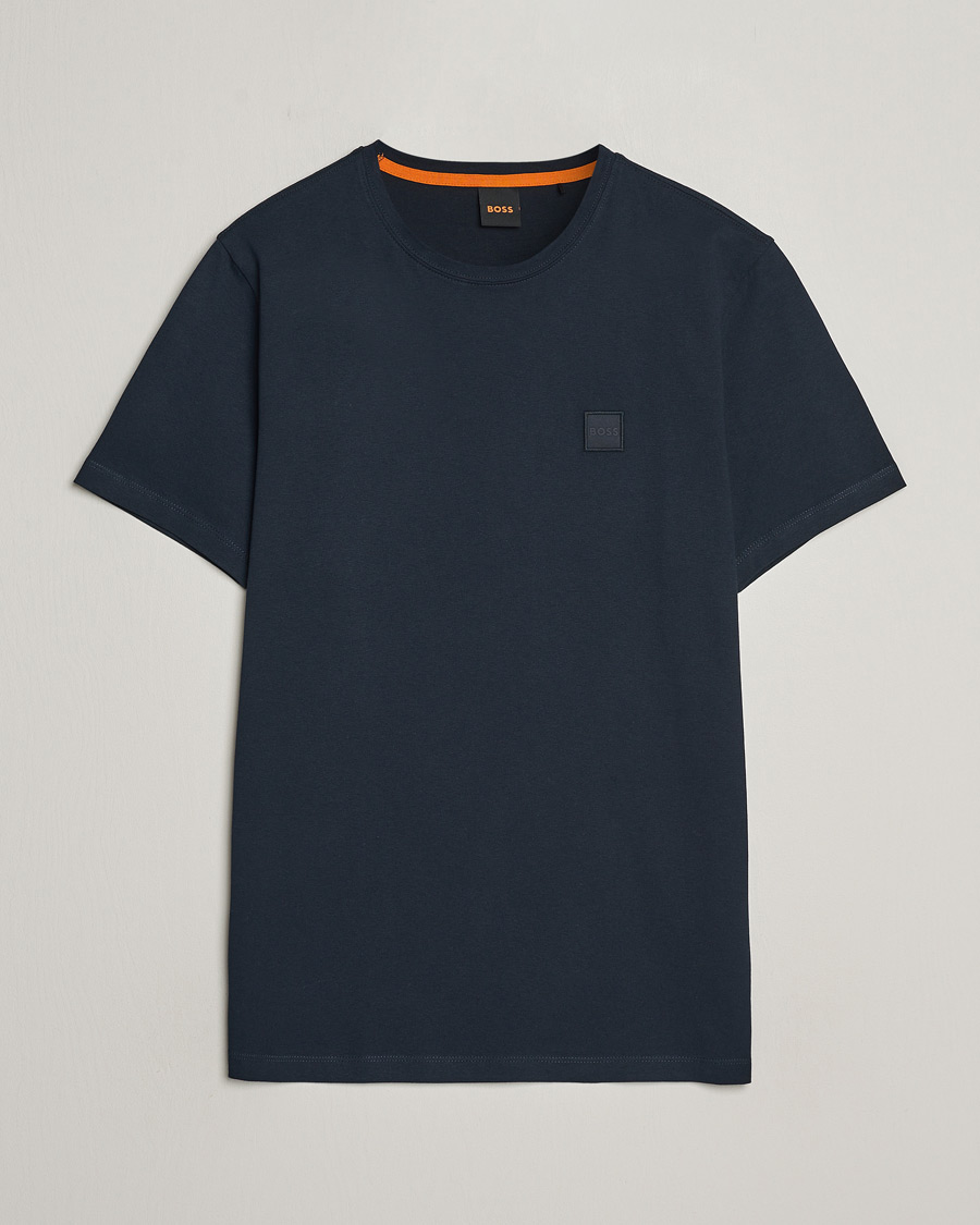 Hombres | Camisetas | BOSS ORANGE | Tales Logo Crew Neck T-Shirt Dark Blue