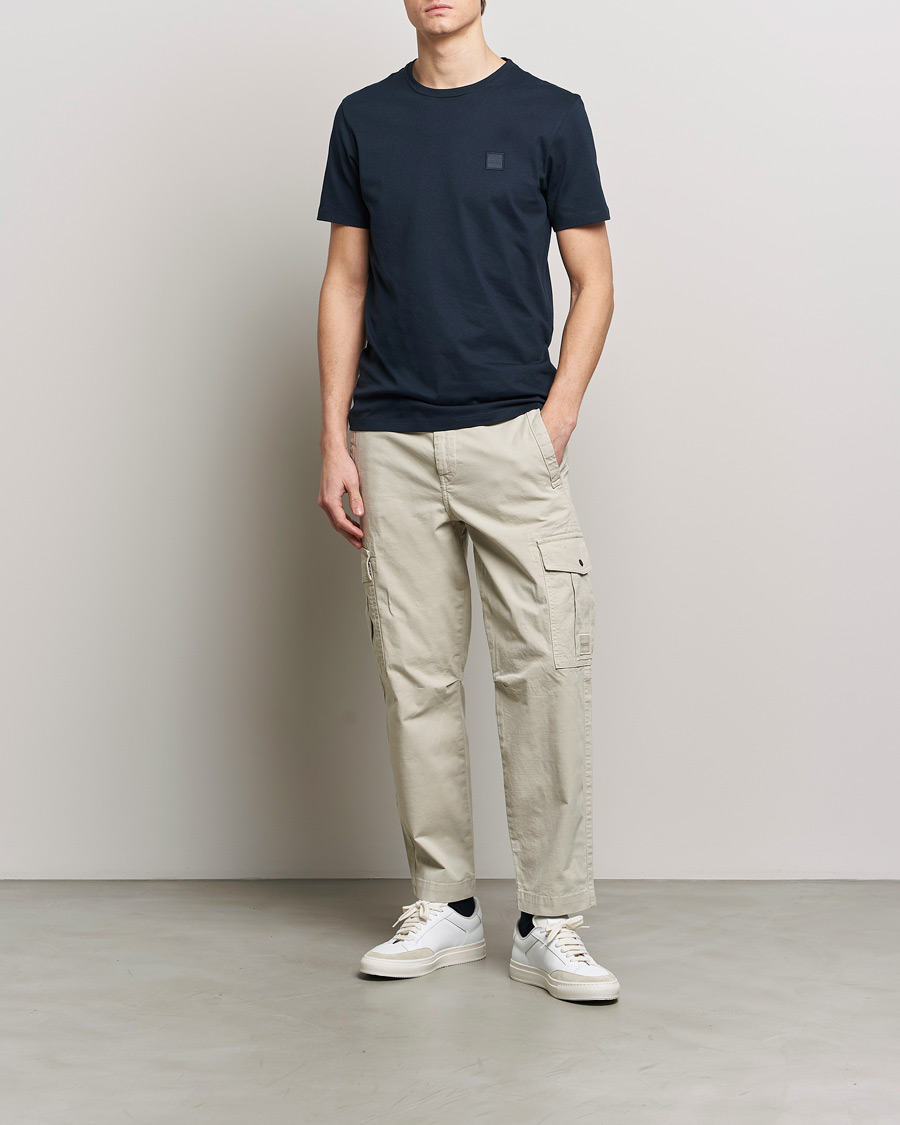 Hombres | Camisetas | BOSS ORANGE | Tales Logo Crew Neck T-Shirt Dark Blue