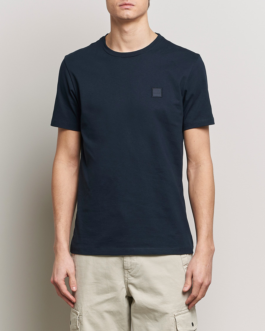 Hombres | Camisetas | BOSS ORANGE | Tales Logo Crew Neck T-Shirt Dark Blue