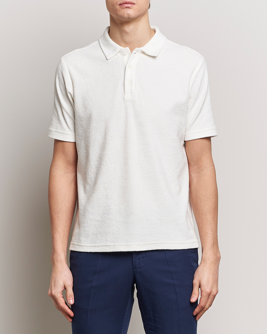 Hombres | Polos | Zanone | Terry Cotton Polo White