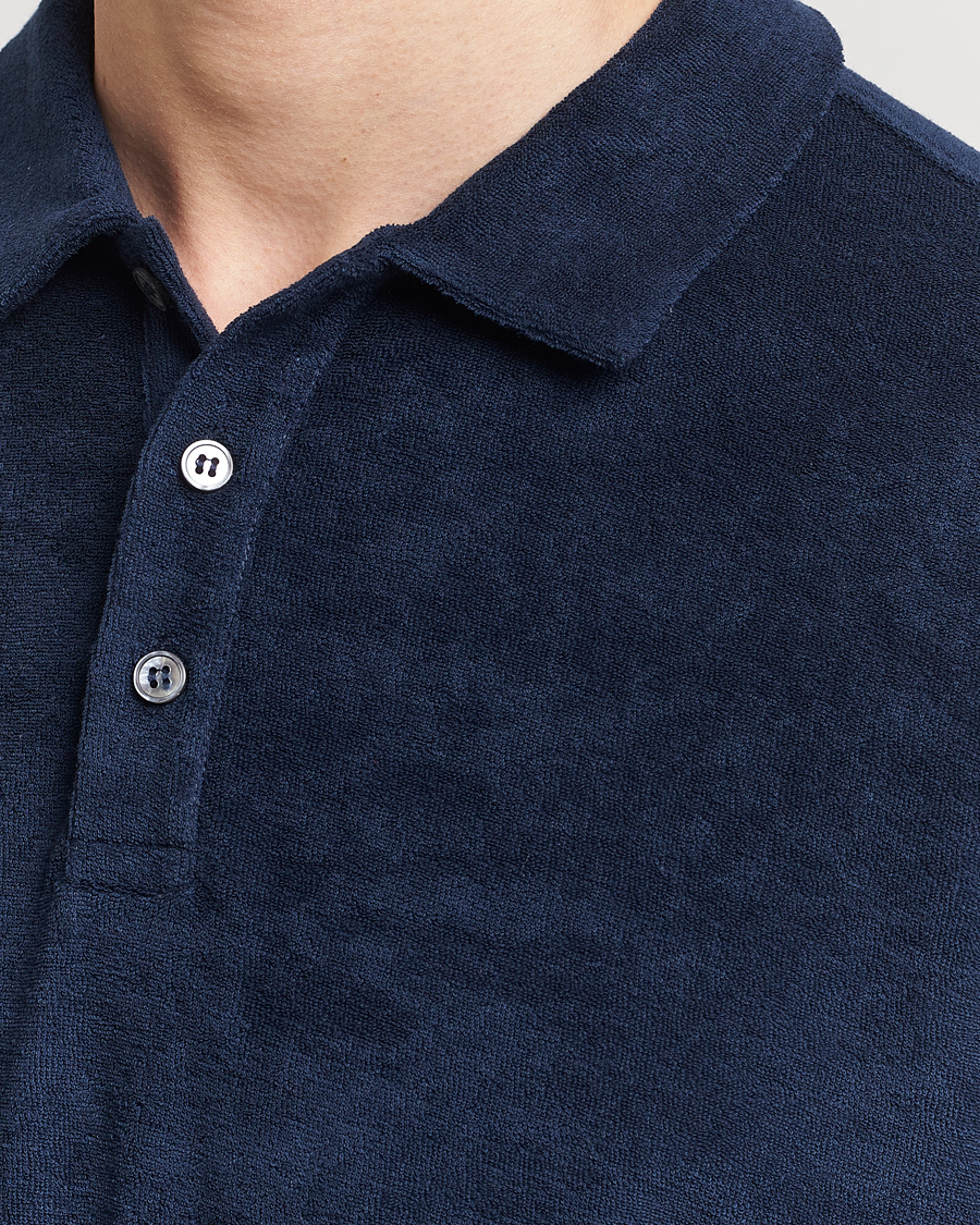 Hombres | Polos | Zanone | Terry Cotton Polo Navy