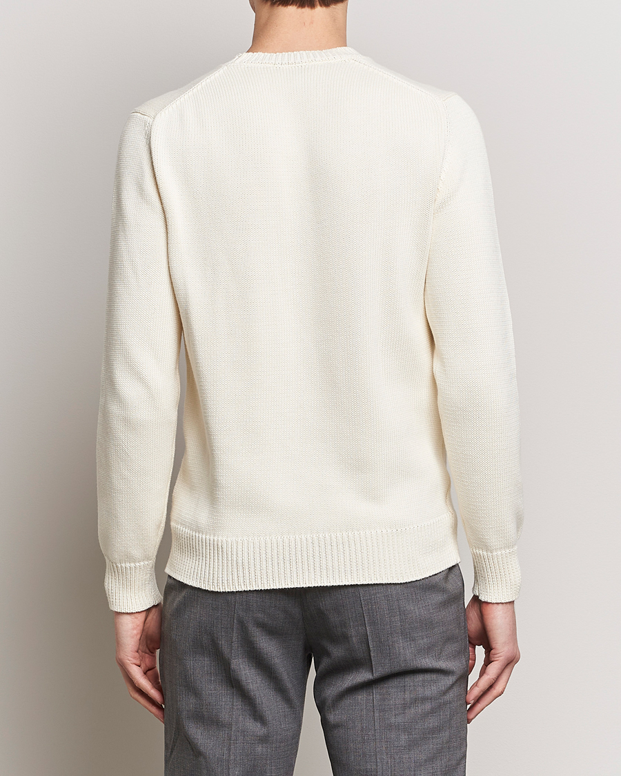 Hombres | Jerséis y prendas de punto | Zanone | Soft Cotton Crewneck Sweater Off White