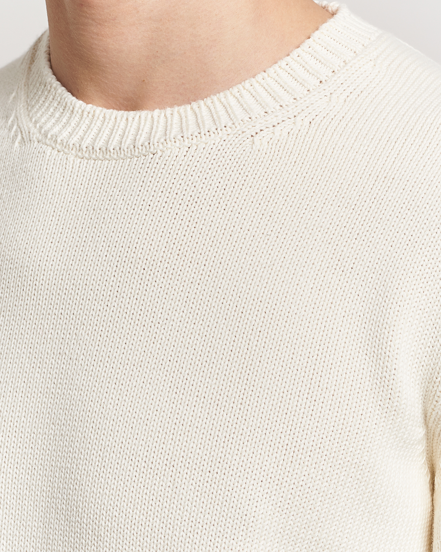 Hombres | Jerséis y prendas de punto | Zanone | Soft Cotton Crewneck Sweater Off White