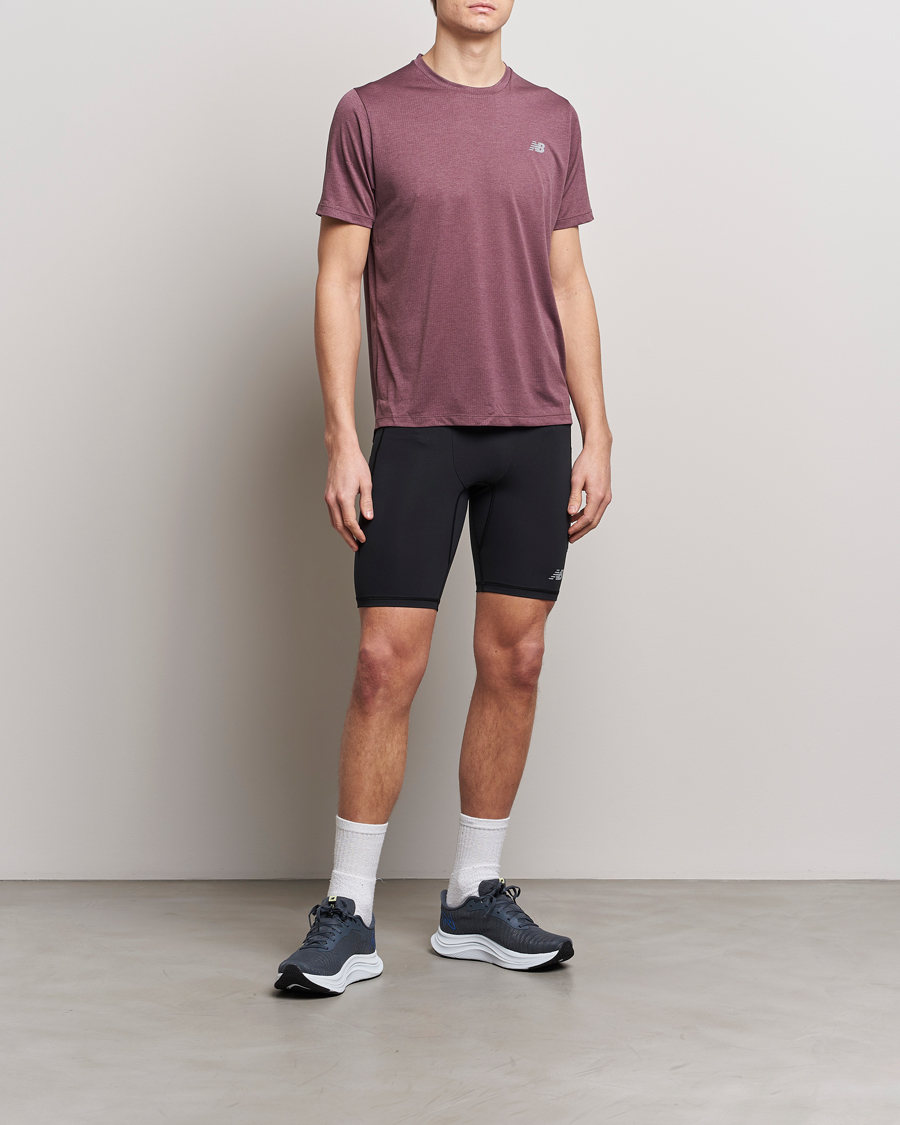 Hombres | Camisetas | New Balance Running | Athletics Run T-Shirt Licorice Heather